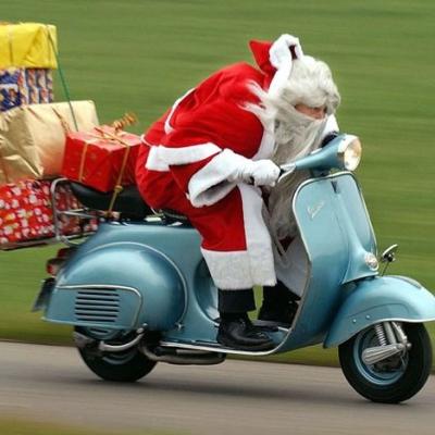 Santa On Vespa